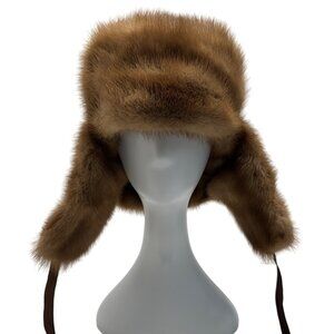 Vintage Unbranded Brown Mink Fur Russian Winter Army Hat